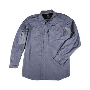Wrangler ATG Mens Blue Heathered Utility Hiking Shirt XLT 10NSB89VN‎ Regular Fit